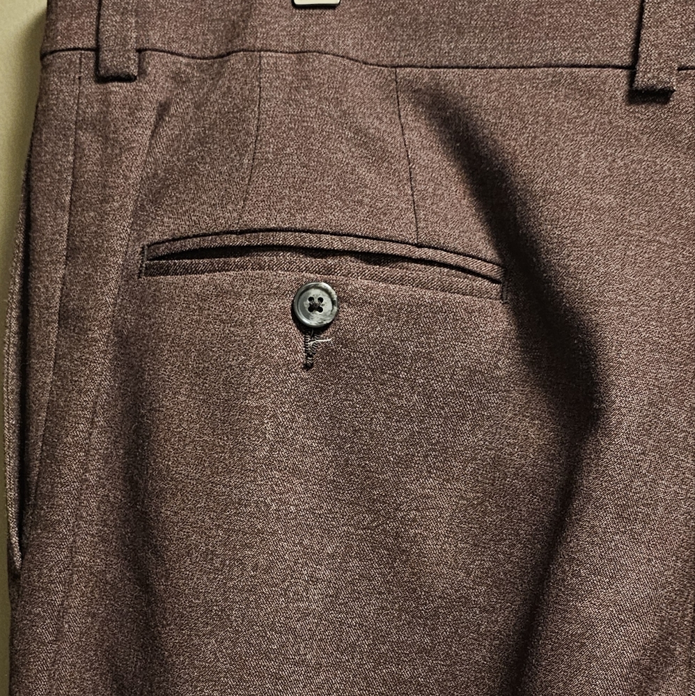 Jack Victor Riviera Traveler Flat-Front Pants - Burgundy - Size 38R - Picture 5 of 12